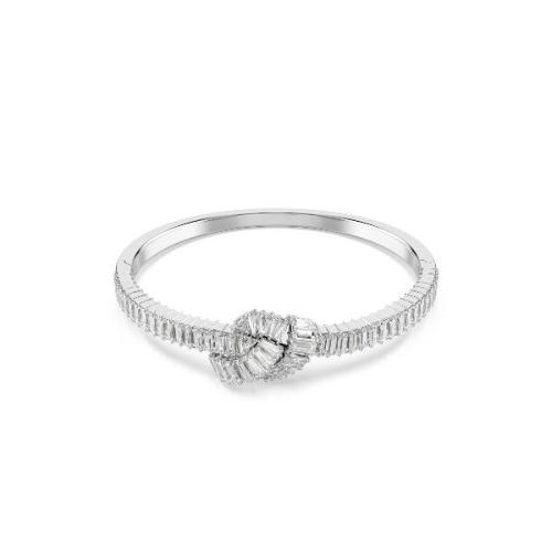 Aproce, Bagetes griezuma kristāli, mezgls, Balts, Rodija pārklājums Matrix Swarovski