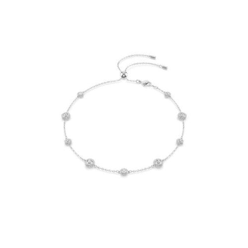 Necklace, Round cut, Double sided motifs, White, Rhodium plated Una Swarovski