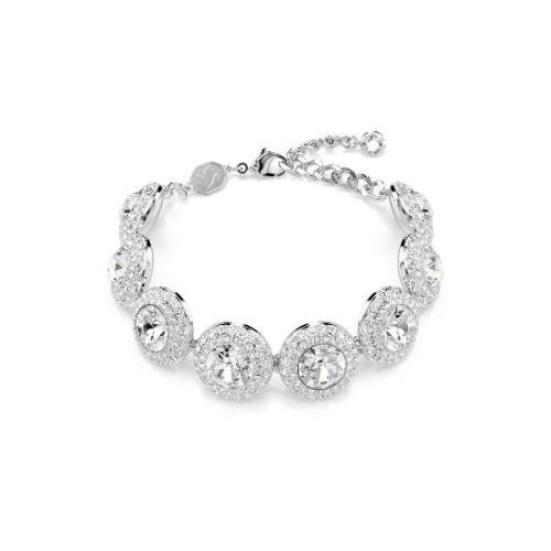 Bracelet, White, Rhodium plated Una Swarovski