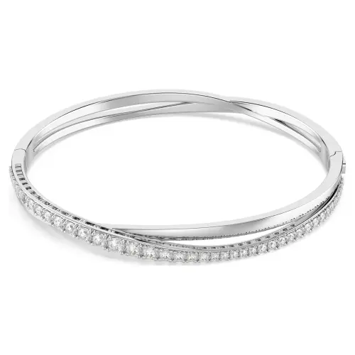 Браслет, Белый, Родиевое покрытие Hyperbola Swarovski