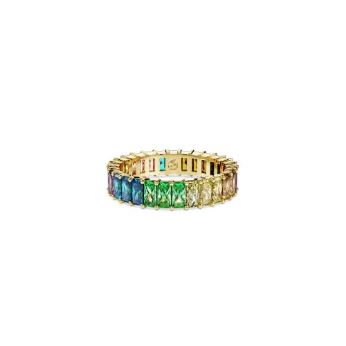 Ringmulti, Baguette cut, Gold-tone plated Matrix Swarovski