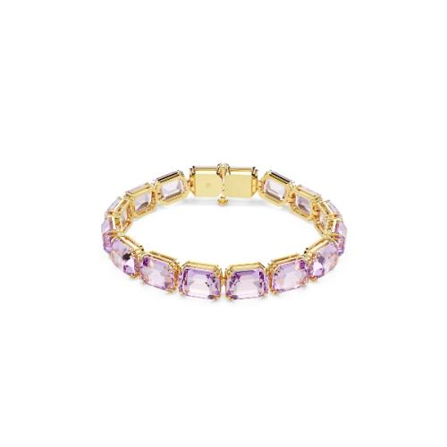 Bracelet, Octagon cut, Purple, Gold-tone plated Millenia Swarovski